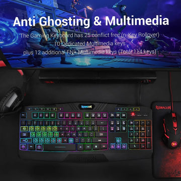 Combo Gamer 4en1 Redragon S101: Teclado, Mouse, Pad, Diadema Negro Negro