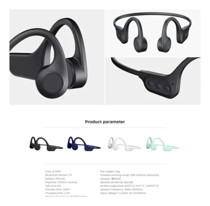 Audífonos De Conducción Osea Bluetooth 5.3 Ipx5 Havit E531bt Negro