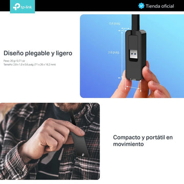 Tp-link, Adaptador De Red Usb 3.0 A Ethernet Gigabit, Ue306