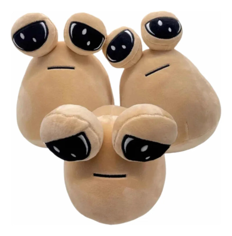 Pou Peluche Mi Mascota Alíen 25cm +moño Regalo Y Perfumadito Marrón