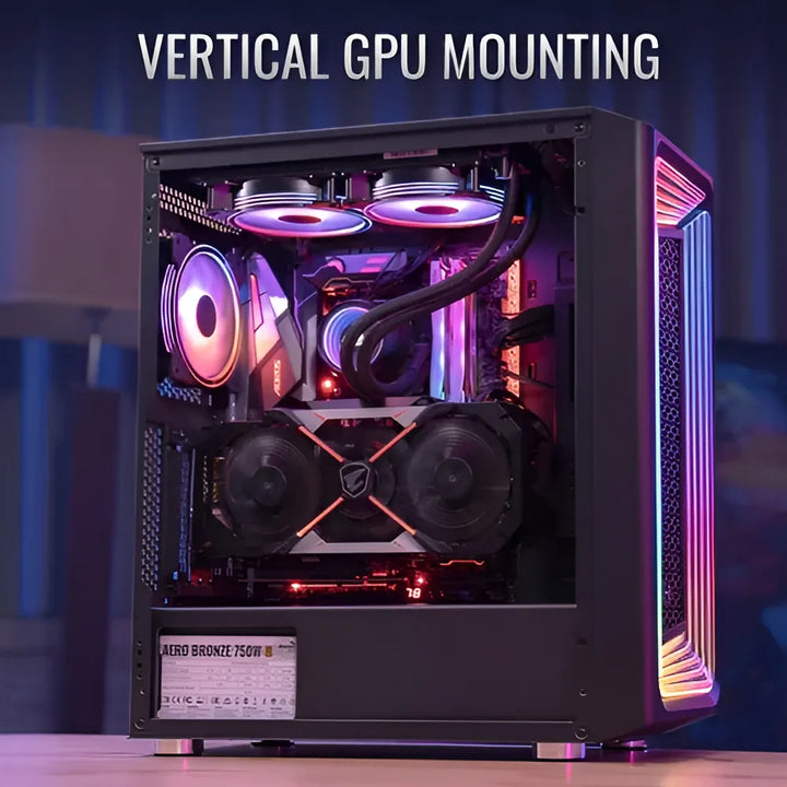 Chasis Gabinete Gamer Aerocool Interstellar + Rgb 5 Fans Color Negro