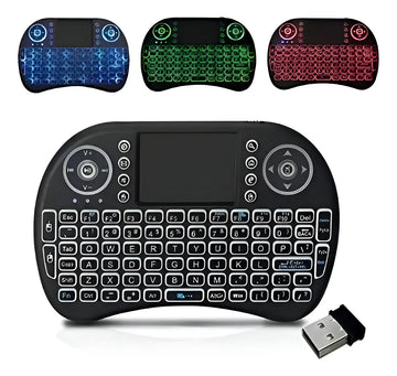 Mini Teclado Inalambrico Noga Con Mouse Para Smart Tv Ps3 Pc Xbox Negro