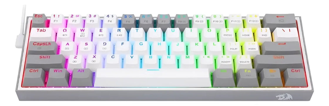 Teclado Wireless Redragon Fizz Pro Rgb 60% White/grey Sw Red Idioma Español Color Del Teclado Blanco/gris