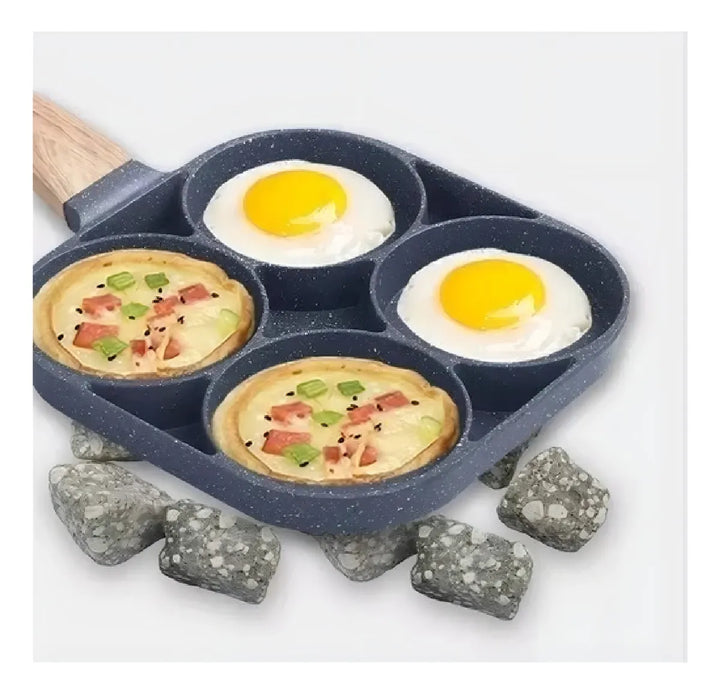 Sarten Antiadherente En Ceramica 4 Puestos En 1 Color Gris oscuro