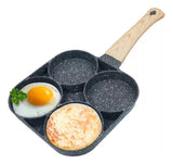 Sarten Antiadherente+ Brochas Mini 4 Puestos Huevos Arepas Silver