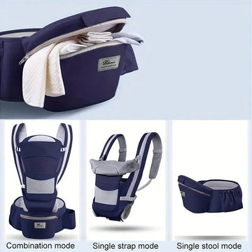 Cargador Silla Ergonomico Multiposiciones Para Bebes Baby On Color Azul oscuro