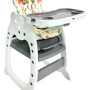 Silla De Comer De Bebe 3 En 1 Comedor Escritorio Mecedor Color Gris Oscuro Gato