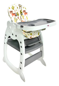 Silla De Comer De Bebe 3 En 1 Comedor Escritorio Mecedor Color Gris Oscuro Gato