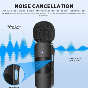 Sistema de micrófono inalámbrico Boya BY-v2 para iOS 2.4G con solapa, negro