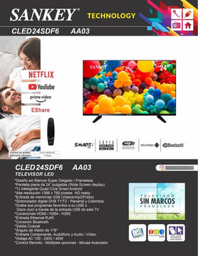 Tv Sankey 24 Pulgadas 110v Y 12 V