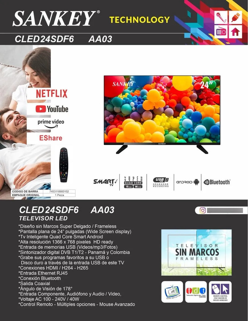 Tv Sankey 24 Pulgadas 110v Y 12 V