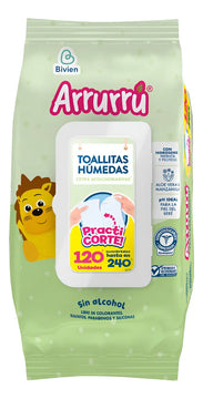 Toallitas Humedas Arrurrú Aloe & Manzanilla 120 Und