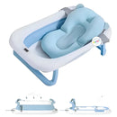 Tina Bañera Para Bebe Plegable Cojin Acolchado + Base Alta Color Azul/blanco Cojin Azul
