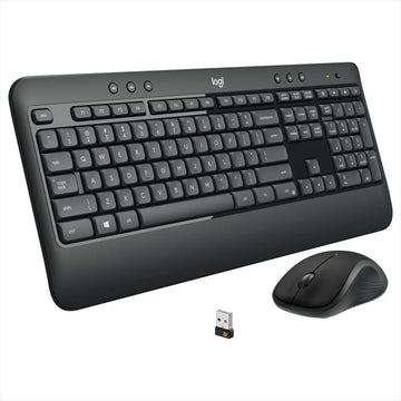 Kit de teclado y mouse inalámbrico Logitech MK540 Español de color negro