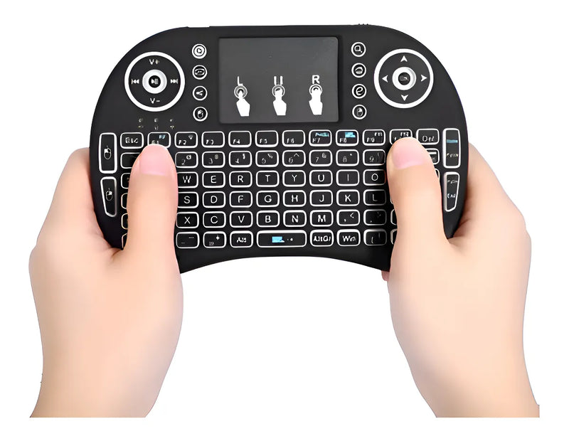 Mini Teclado Inalámbrico Airmouse Android Smart Tv Iluminado Mouse Color Teclado Black