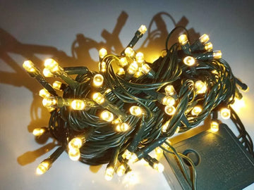 Serie Navideña Luz Led Calida X200 Luces Cable Verde Paq. X2