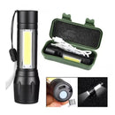 Super Mini Linterna Led Recargable Luz Zoom Largo Alcance