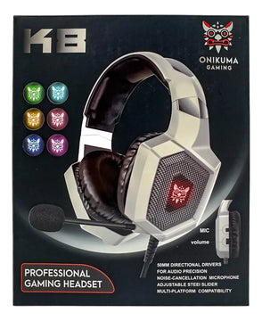Diadema Gamer Onikuma K8 Rgb Blanca Compatible Ps4 Ps5 Xbox Blanco