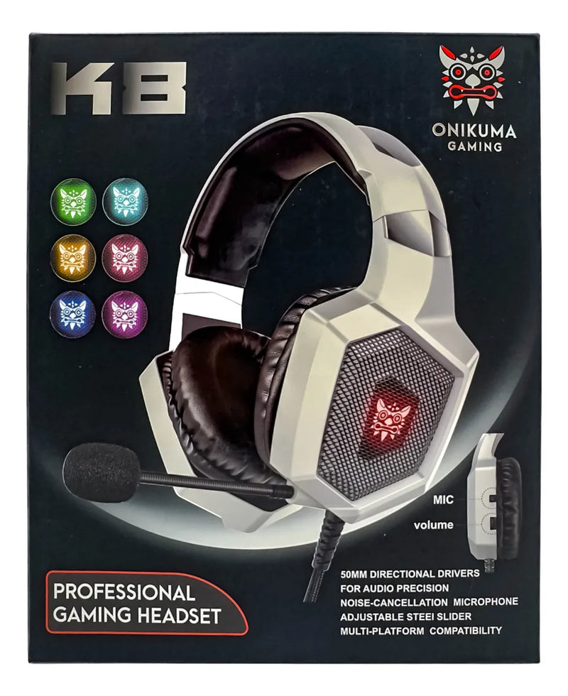 Diadema Gamer Onikuma K8 Rgb Blanca Compatible Ps4 Ps5 Xbox Blanco