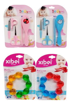 Kit Bebé Niña O Niño Peine + Cepillo + Manicure Llamadientes Azul Marino