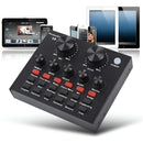 Interfaz Mezclador De Audio Externo Usb Tarjeta De Sonido V8 Negro