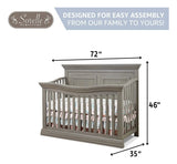 Cuna Convertible Clásica 4 En 1 De Madera No Tóxica