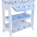 Bañera Para Bebé Con Mueble Organizador Ebaby Color Azul Ruedas Cambiador Manguera Desague