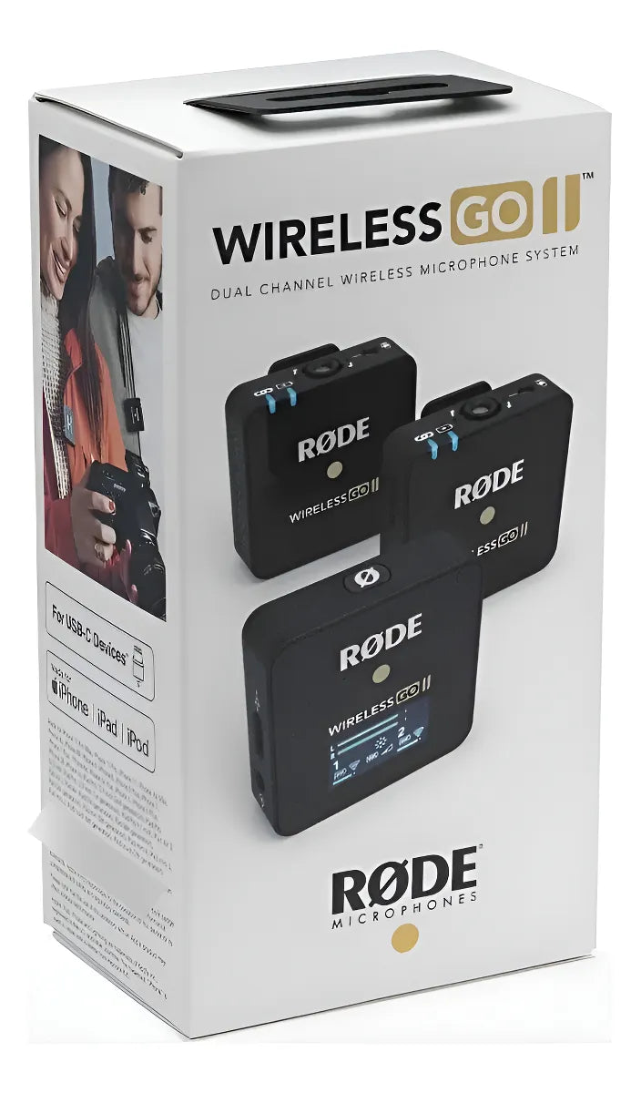 Micrófonos Rode Wireless GO II Condensador Omnidireccional color negroS