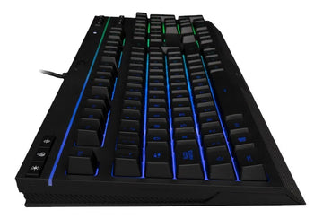 Teclado gamer HyperX Alloy QWERTY Membrana español latinoamérica color negro con luz RGB
