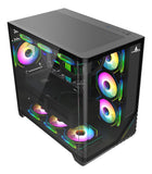 Gabinete Gamer Iceberg Crystal Wave L 7 Ventiladores Argb Color Negro