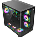 Gabinete Gamer Iceberg Crystal Wave L 7 Ventiladores Argb Negro