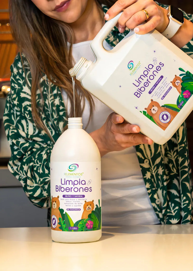 Jabón Liquido Limpia Biberones Natural 1 Litro 7 Elementos