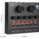 Tarjeta De Sonido V8 Interfaz Consola De Audio Grabación Negro