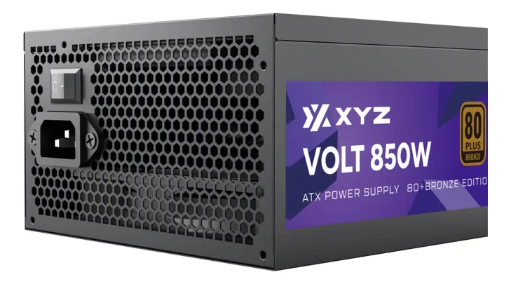 Fuente De Poder Certificada Xyz Volt 850w 80+ Bronce | Cables Reforzados | Low Noise | Proteccion Integrada | 80% De Eficiencia Energetica