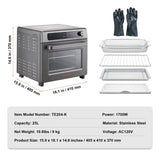 Air Fryer Horno Tostador Freidora De Aire 12en1 Cocina Plateado