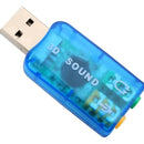 Tarjeta De Sonido Usb 5.1. Audifonos Y Microfono Plug 3.5mm Color Azul