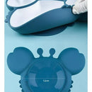 Plato Silicona Bebé Irrompible Antideslizante Niñas Niños Azul Cangrejo Cangrejo