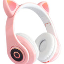 Audifonos Led Inalambricos Gato Diadema Luz Bluetooth Musica Color Verde