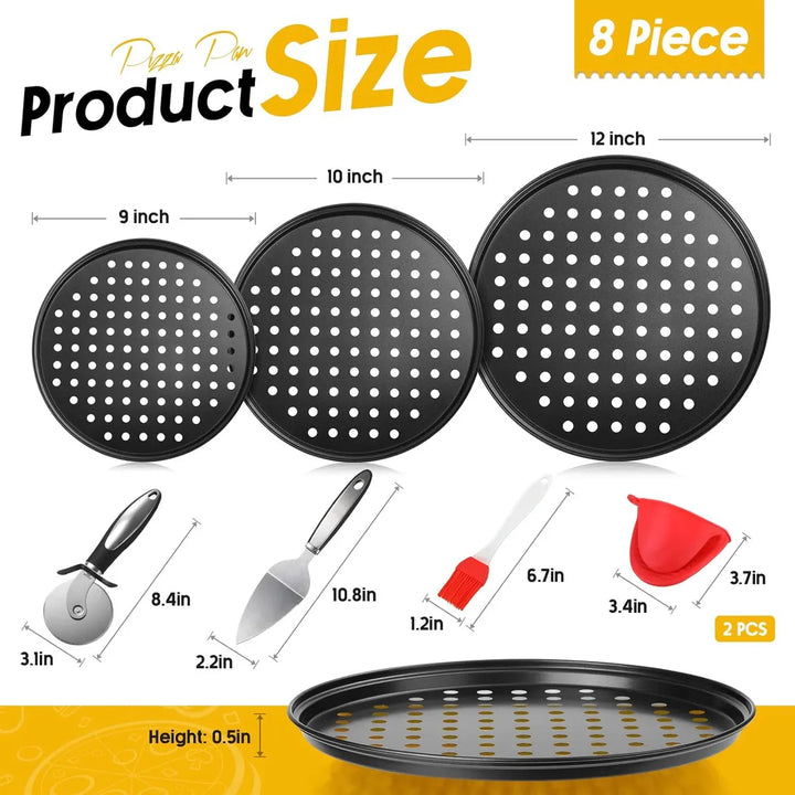 Molde Para Pizza Mimorou De 8 Piezas Con Agujeros De 9 Pulga