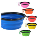 Plato De Goma Plegable Portátil De Mascotas Perro Y Gato Color Rojo