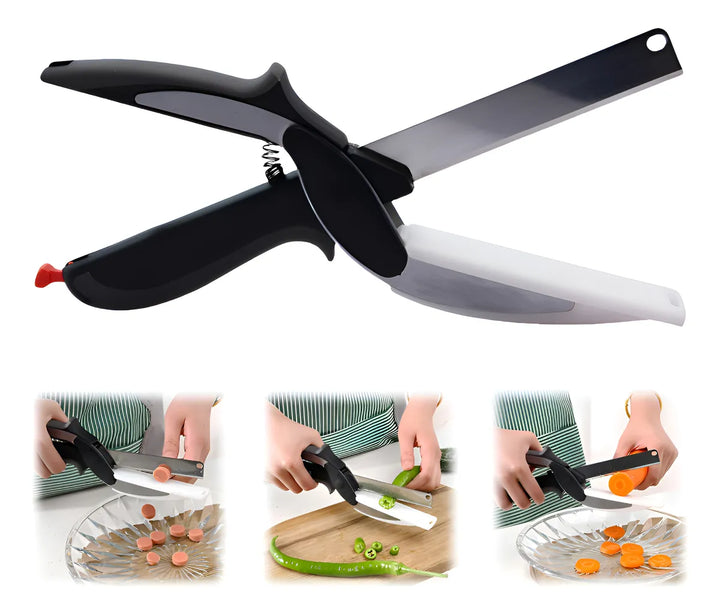 Tijeras Picadoras De Verduras Vegetales Cocina Cortador Negro