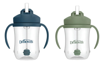 Vaso Entrenador Pitillo Dr. Brown's 9 Onz X2 Niño Verde Y Azul