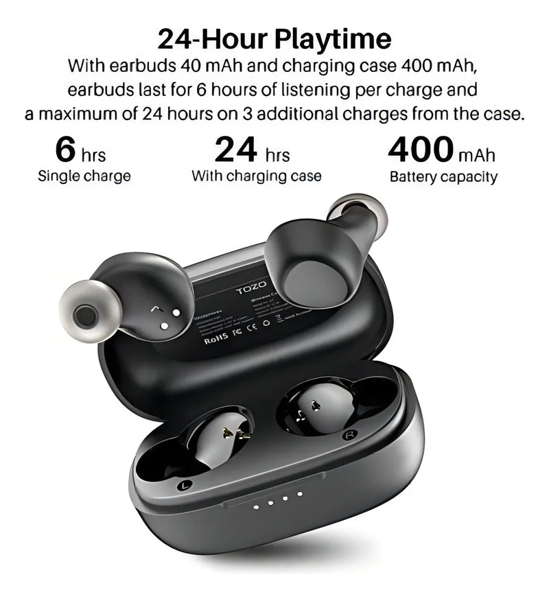 Tozo A1 Mini Audifonos Tws Bluetooth 5.3 Carga Inalambrica