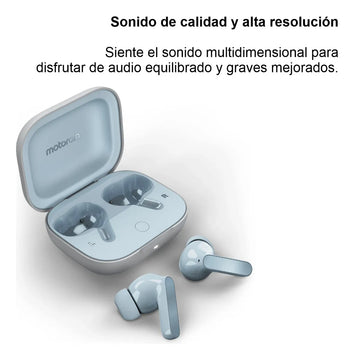 Auriculares Motorola Moto Buds Bluetooth 5.3 Celeste Ilusion
