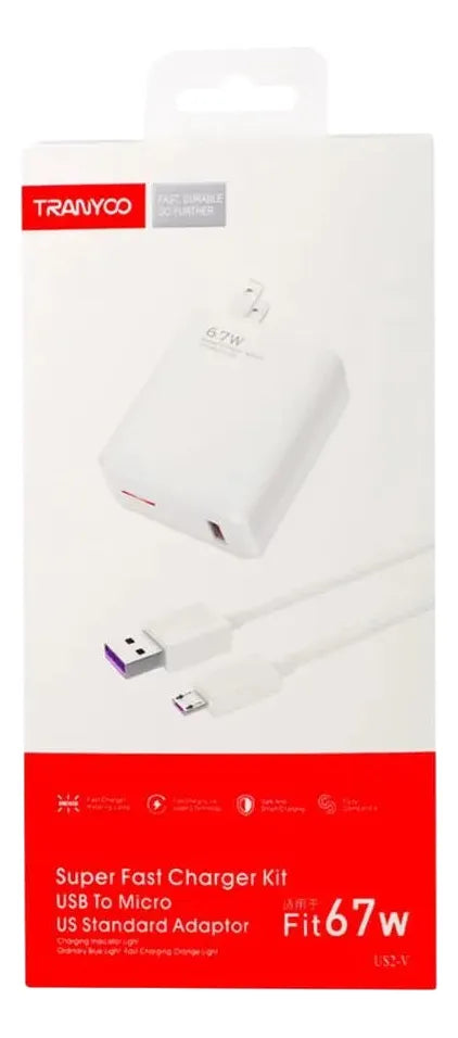 Cargador Celular Tipo C 67w Cable Carga Rápida Usb Teléfono