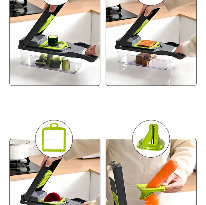 14 En 1 Set De Cortador Verdura, Picador Multifuncional Gris