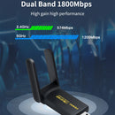 Adaptador Wifi 6 Fenvi Fu-ax1800 Doble Banda 2,4 Y 5ghz 1200