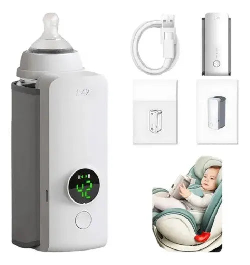 Calentador Tetero Biberones Portátil Inalámbrico Recargable Blanco