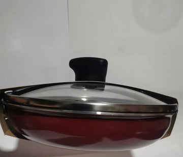 Cacerola 16cm Imusa Colors Tapa De Vidrio Color Rojo