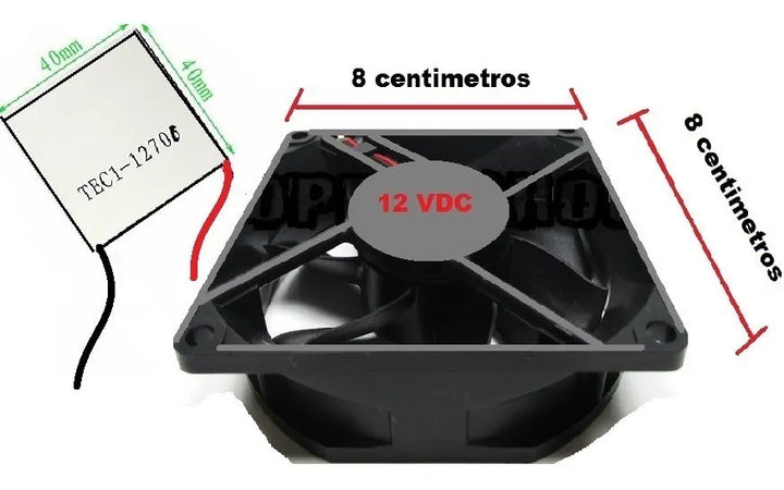 Celda Termoelectrica Peltier 12706 12v + Ventilador 12 Vdc